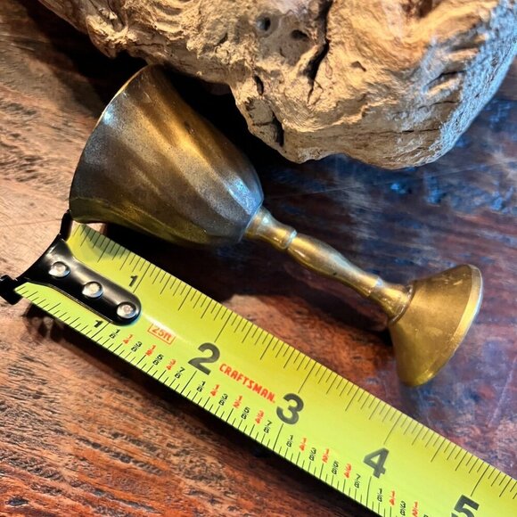 Vintage set of 6 mini brass goblets and tray - Picture 4 of 8